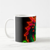 Neon Pixel Dragon - Retro Arcade Flame Design Kaffeetasse (Links)