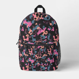 Neon Pixel Fusion Bedruckter Rucksack