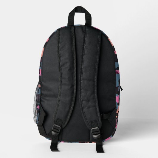 Neon-Pixel-Fusion Bedruckter Rucksack (Rückseite)