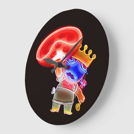 Neon Pizza Pie Clock Große Wanduhr (Winkel)