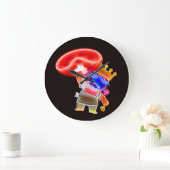 Neon Pizza Pie Clock Große Wanduhr (Zuhause)