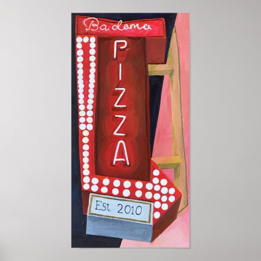 Neon Pizza Sign Poster (Vorne)