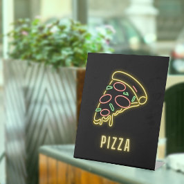 Neon Pizza Slice Sockelschild