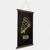 Neon Pizza Slice Wandteppich Mit Holzrahmen (Gewinkelt)