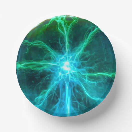 Neon Plasma Ball Electric Party Pappteller (Vorderseite)