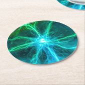 Neon Plasma Ball Electric Party Runder Pappuntersetzer (Angewinkelt)