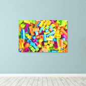 Neon Plastic Gebäude Blocks 2 Leinwanddruck (Insitu (Holzboden))