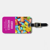 Neon Plastic Gebäude Blocks | Name hinzufügen Gepäckanhänger (Vorderseite horizontal)