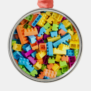 Neon Plastic Gebäude Blocks Ornament Aus Metall