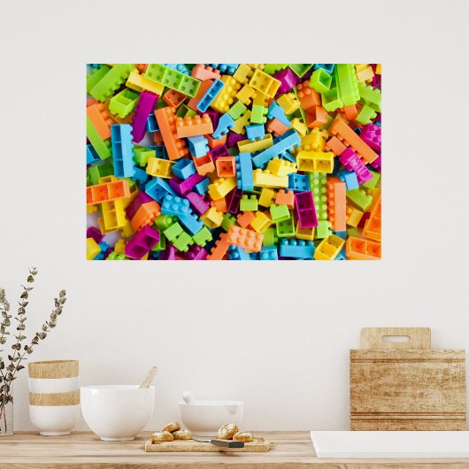 Neon Plastic Gebäude Blocks Poster (Küche)