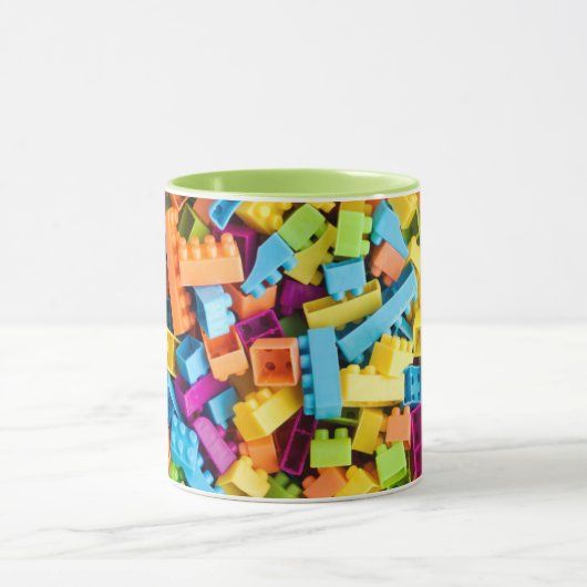 Neon Plastic Gebäude Blocks Tasse (Zentrum)