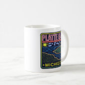 Neon Platte Bay Michigan Kaffeetasse (VorderseiteRechts)