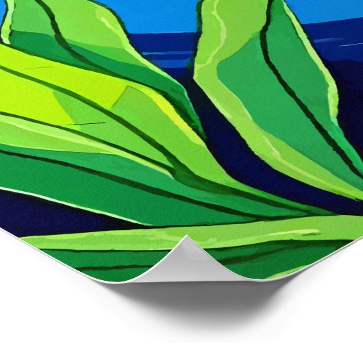 Neon Platypus Underwater Splash - Farbenfrohe Auss Poster (Ecke)