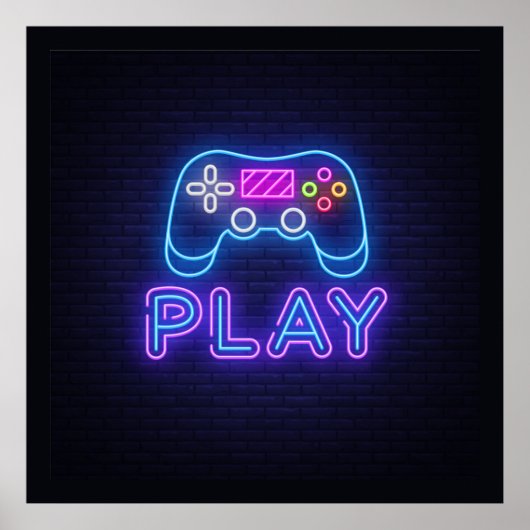 Neon Play Gamer Poster (Vorne)