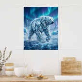 Neon Polar Bear Frozen Grid Poster (Küche)