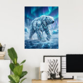 Neon Polar Bear Frozen Grid Poster (Heimbüro)