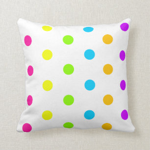 Neon Polka Dot Pillow Kissen