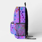 Neon Polka Dots auf Lila Bedruckter Rucksack (Rechts)