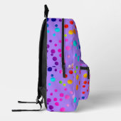 Neon Polka Dots auf Lila Bedruckter Rucksack (Links)