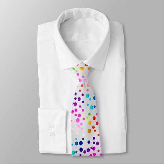 Neon Polka Dots auf Silver Gray Krawatte (Gebunden)