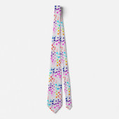 Neon Polka Dots auf Silver Gray Krawatte (Vorderseite)