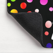 Neon Polka Dots mit Namen Mousepad (Ecke)