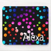 Neon Polka Dots mit Namen Mousepad (Vorne)