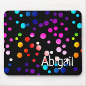 Neon Polka Dots mit Namen Mousepad (Vorne)