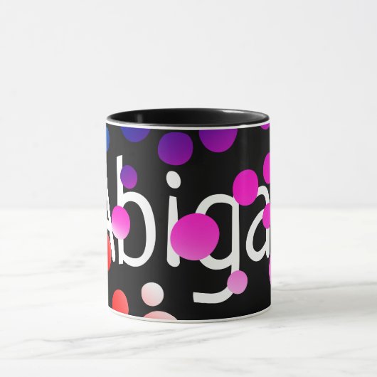 Neon Polka Dots mit Namen Tasse (Zentrum)
