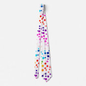 Neon Polka Dots on White Krawatte (Rückseite)