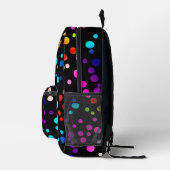 Neon Polka Dotson Black Bedruckter Rucksack (Rechts)