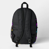 Neon Polka Dotson Black Bedruckter Rucksack (Rückseite)