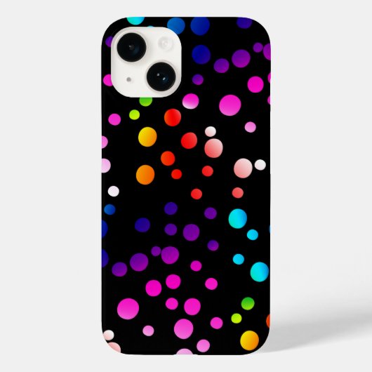Neon Polka Punkte auf schwarz Case-Mate iPhone Hülle (Rückseite)