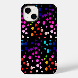 Neon-Polka-Punkte auf Schwarz iPhone 14 Hülle