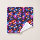 Neon Polygon Abstract with Explosions Badhandtuch Set (Waschlappen)