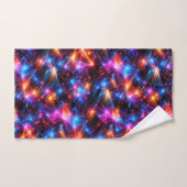 Neon Polygon Abstract with Explosions Badhandtuch Set (Handtuch)