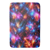 Neon-Polygon-Abstrakt mit Explosionen Badematte (Vorderseite Vertikal)