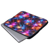 Neon-Polygon-Abstrakt mit Explosionen Laptopschutzhülle (Vorne Knopf)