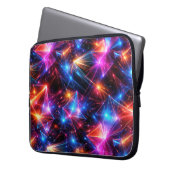 Neon-Polygon-Abstrakt mit Explosionen Laptopschutzhülle (Vorderseite Links)