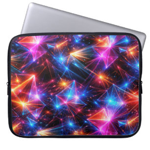 Neon-Polygon-Abstrakt mit Explosionen Laptopschutzhülle