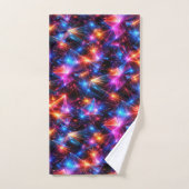 Neon-Polygon-Abstraktion mit Explosionen Badhandtuch Set (Handtuch)