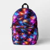 Neon-Polygon-Abstraktion mit Explosionen Bedruckter Rucksack (Vorderseite)