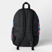 Neon-Polygon-Abstraktion mit Explosionen Bedruckter Rucksack (Rückseite)