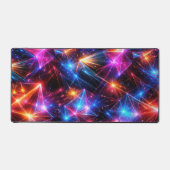 Neon-Polygon-Abstraktion mit Explosionen Schreibtischunterlage (Vorderseite)