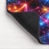 Neon-Polygon-Abstraktion mit Funken Mousepad (Ecke)