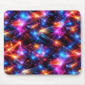 Neon-Polygon-Abstraktion mit Funken Mousepad (Vorne)