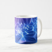 Neon Polygonal: Pink Blue 3D. Kaffeetasse (VorderseiteRechts)