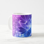 Neon Polygonal: Pink Blue 3D. Kaffeetasse (Vorderseite Links)