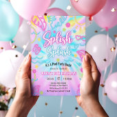 Neon Pool Party Einladung, Sommer tropisches Licht Einladung