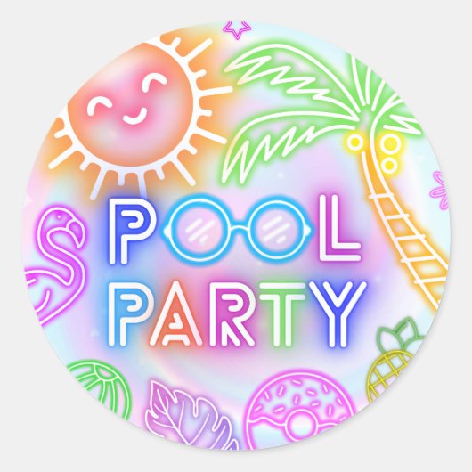 Neon Pool Party Stickers (Vorderseite)